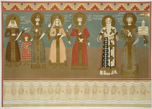 Imereth: freskók a Gelati kolostorból, 8. tábla a "Le Caucase pittoresque, dessine apres nature" című, 1847-ben kiadott, Ernest Stackelberg gróf által írt kötetből. alkotó: Grigori Grigorevich Gagarin